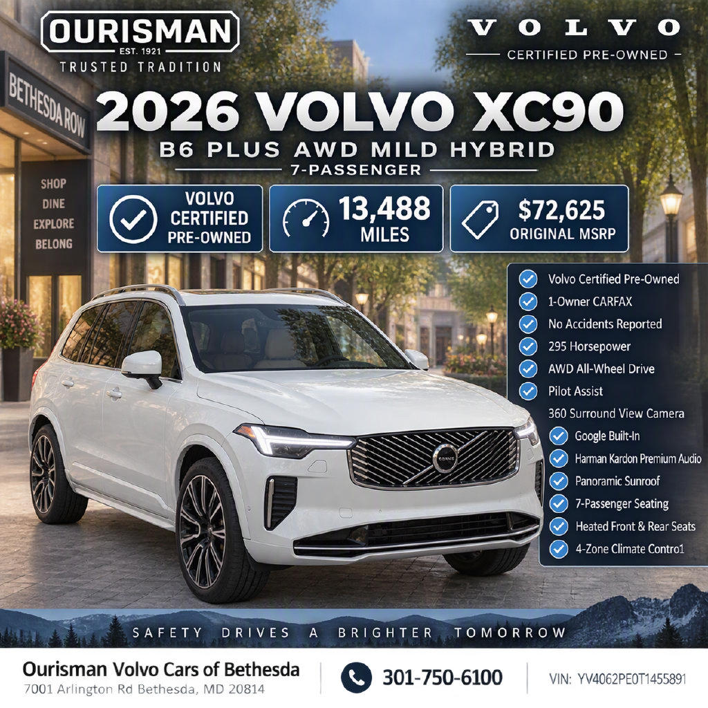 Used 2026 Volvo XC90 B6 Plus w/ Protection Package Premier AWD/4WD image 2