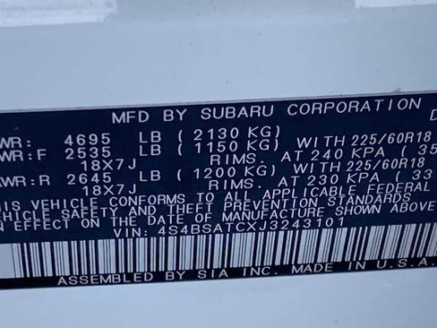 Used 2018 Subaru Outback 2.5i Touring image 32