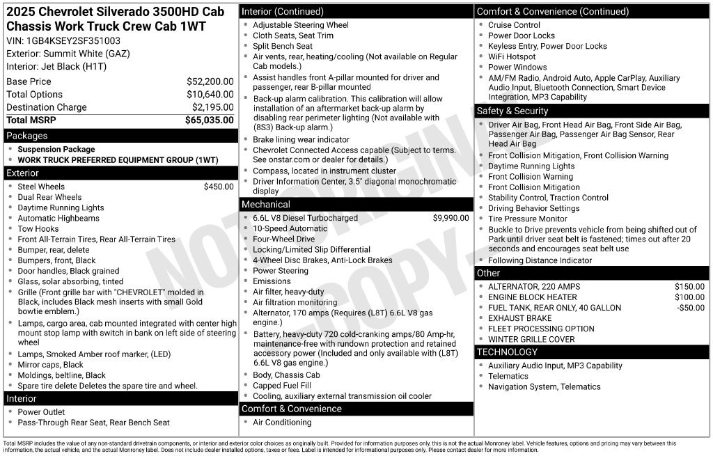 Used 2025 Chevrolet Silverado 3500 W/T AWD/4WD image 4
