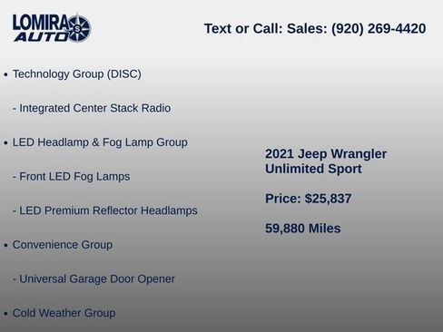 Used 2021 Jeep Wrangler Unlimited Sport AWD/4WD image 10