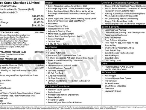 Used 2025 Jeep Grand Cherokee L Limited w/ Luxury Tech Group II AWD/4WD image 12