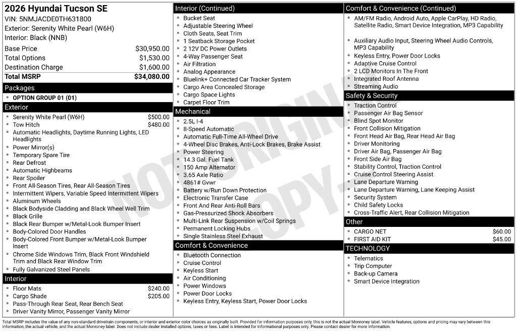 Certified 2026 Hyundai Tucson SE AWD/4WD image 30