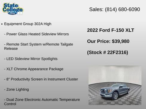 Used 2022 Ford F150 XLT w/ Equipment Group 302A High AWD/4WD image 12