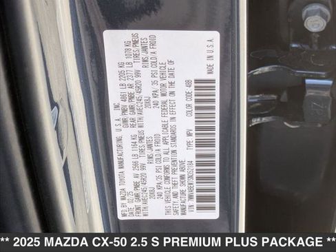 New 2025 MAZDA CX-50 AWD 2.5 S w/ Weather Package image 15