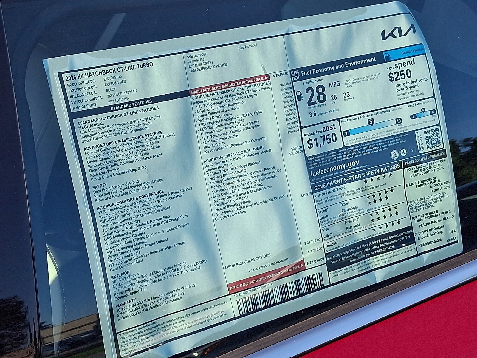 New 2026 Kia K4 GT-Line Turbo FWD image 18