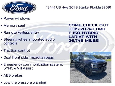 Certified 2024 Ford F150 Lariat w/ Equipment Group 502A High AWD/4WD image 28