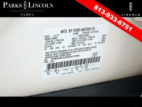 Used 2022 Ford Explorer Platinum w/ Equipment Group 601A AWD/4WD image 37