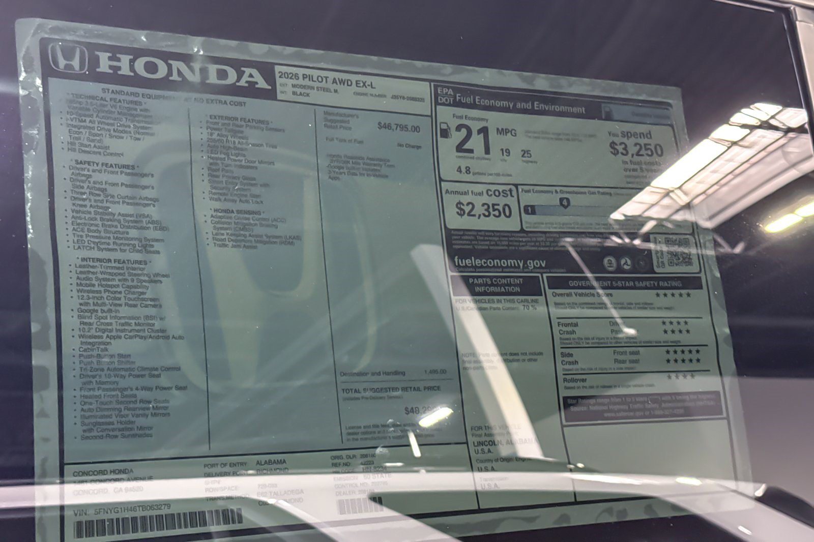 New 2026 Honda Pilot EX-L image 36