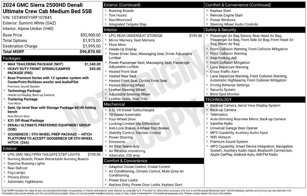 Used 2024 GMC Sierra 2500 Denali Ultimate w/ Max Trailering Package AWD/4WD image 2