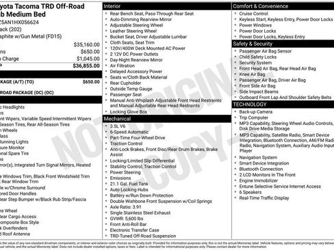 Used 2017 Toyota Tacoma TRD Off-Road w/ Tow Package (A/T) AWD/4WD image 6