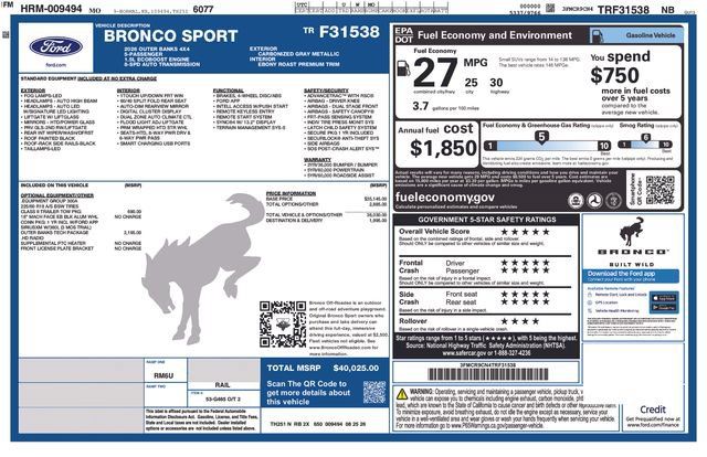 New 2026 Ford Bronco Sport Outer Banks AWD/4WD image 28