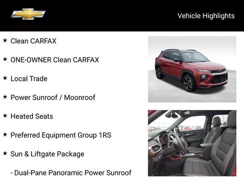 Certified 2021 Chevrolet TrailBlazer RS w/ Sun and Liftgate Package image 19