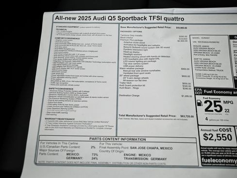 Used 2025 Audi Q5 Premium Plus w/ Premium Plus AWD/4WD image 15