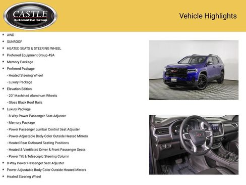 Used 2023 GMC Acadia SLT w/ Elevation Edition AWD/4WD image 3
