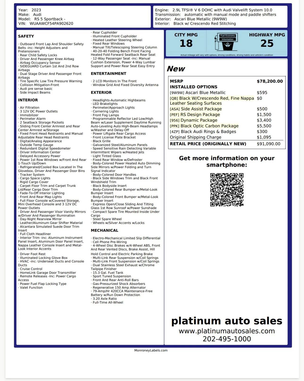 Used 2023 Audi RS 5 Sportback AWD/4WD image 22