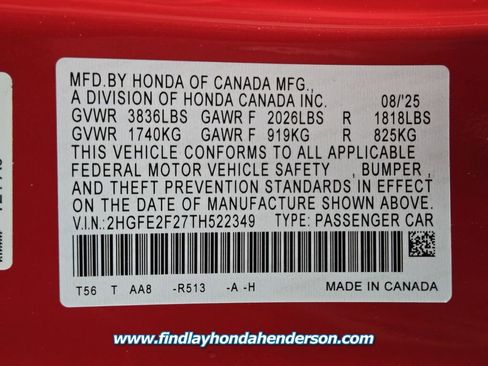 Certified 2026 Honda Civic LX image 13