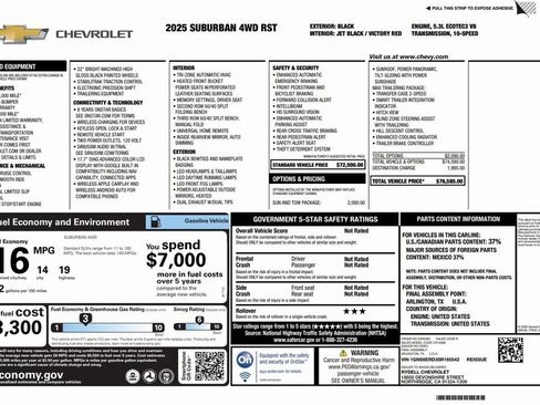 Used 2025 Chevrolet Suburban RST w/ Sun And Tow Package image 4