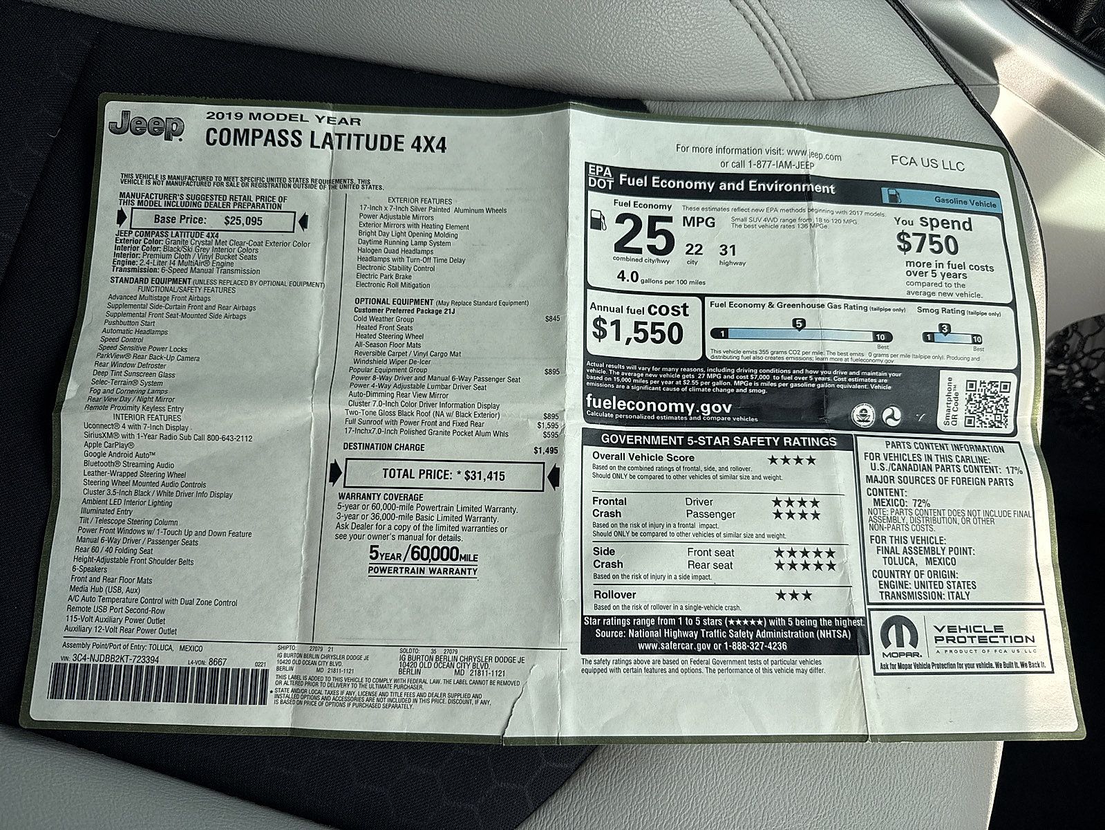 Used 2019 Jeep Compass Latitude w/ Popular Equipment Group AWD/4WD image 55