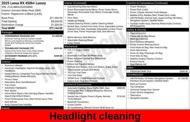 Used 2025 Lexus RX 450h AWD w/ Convenience Package image 59