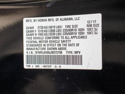 Certified 2018 Honda Odyssey Touring image 37