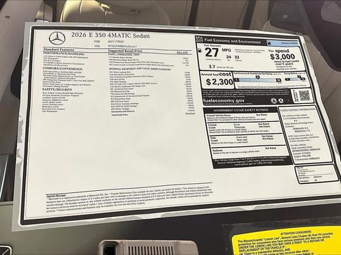New 2026 Mercedes-Benz E 350 4MATIC Sedan image 18