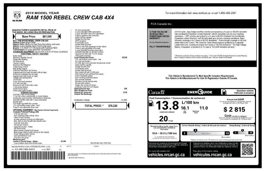 Used 2019 RAM 1500 Rebel AWD/4WD image 2