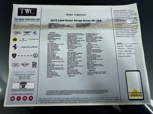 Used 2023 Land Rover Range Rover Long Wheelbase SE AWD/4WD image 9