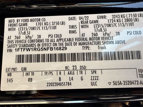 Used 2022 Ford F150 Raptor w/ Equipment Group 801A High image 31