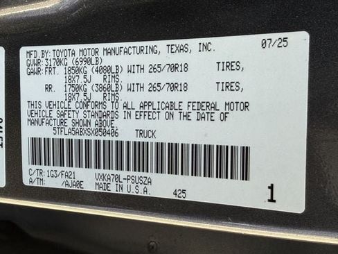 Certified 2025 Toyota Tundra SR5 w/ SX Package RWD image 26