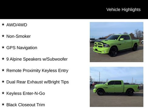 Used 2017 RAM 1500 Sport w/ Sublime Green Sport Package image 16