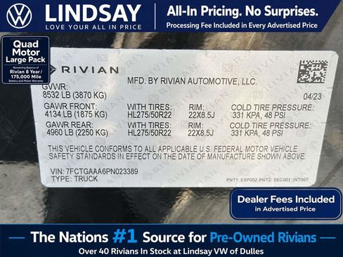Used 2023 Rivian R1T Adventure AWD/4WD image 27