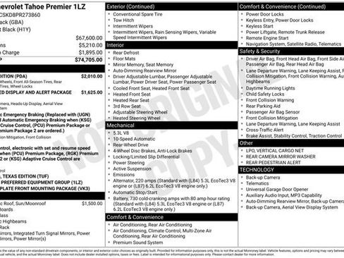 Used 2023 Chevrolet Tahoe Premier w/ Texas Edition image 10