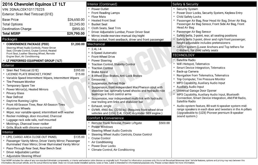 Used 2016 Chevrolet Equinox LT w/ Convenience Package FWD image 3