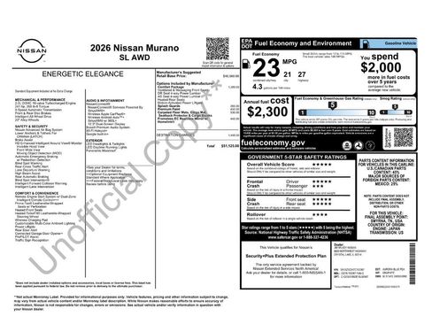 New 2026 Nissan Murano SL w/ Comfort Package image 11
