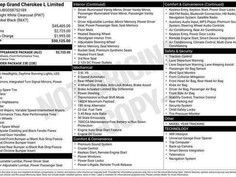 New 2025 Jeep Grand Cherokee L Limited w/ Black Appearance Package RWD image 21