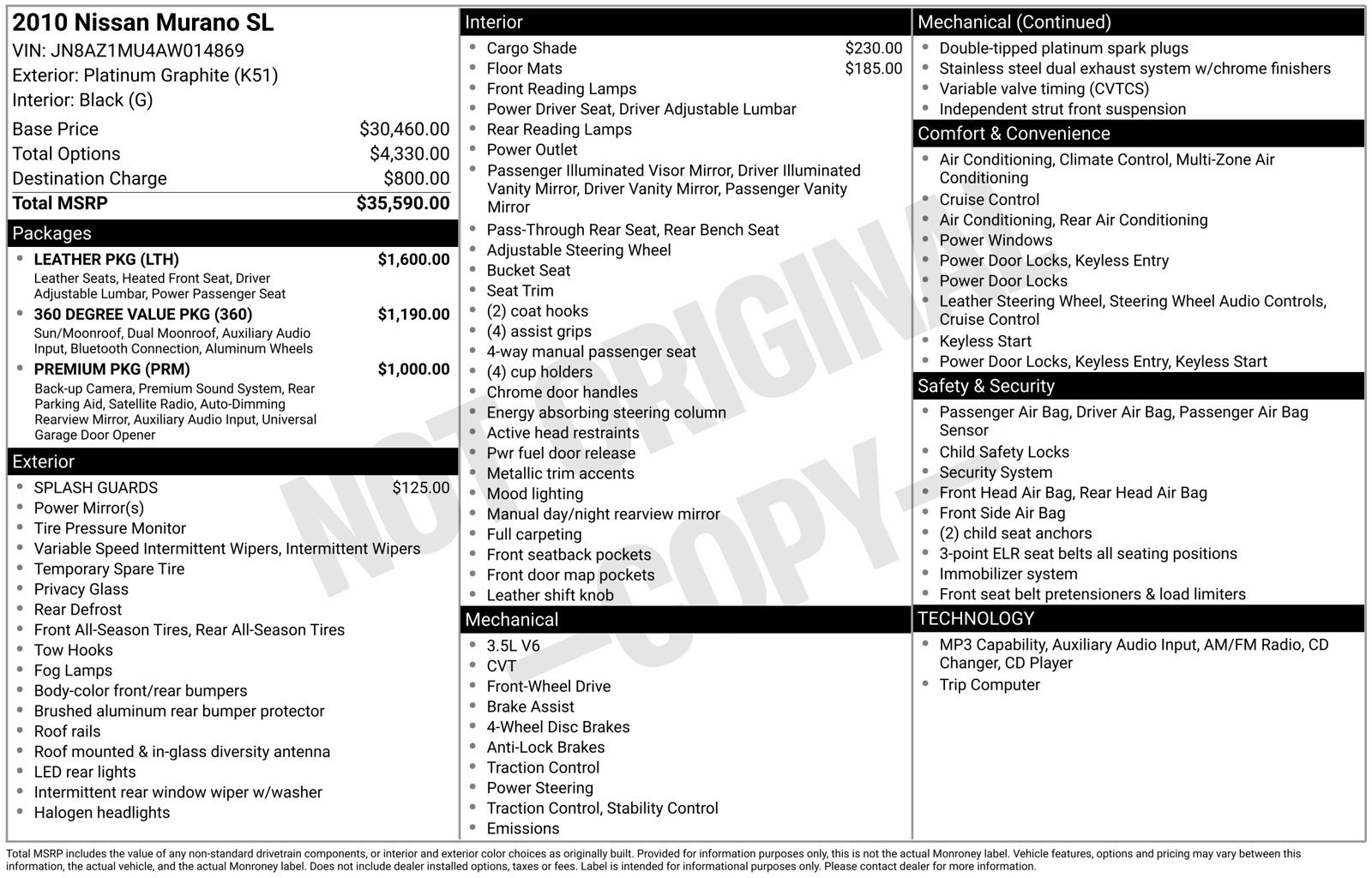 Used 2010 Nissan Murano SL w/ Leather Pkg FWD image 29