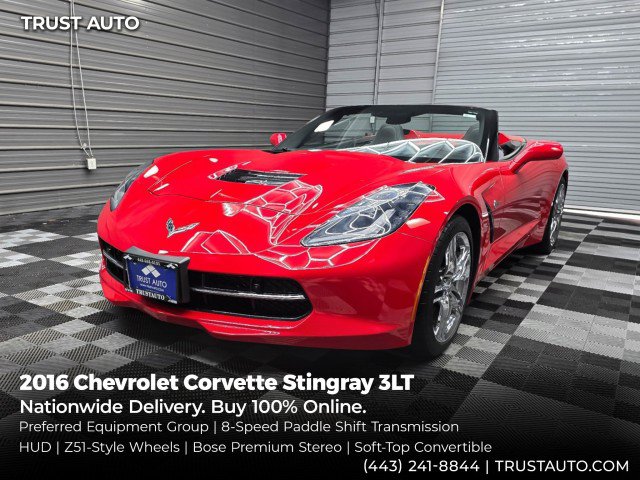 Used 2016 Chevrolet Corvette Stingray Convertible w/ 3LT Preferred Equipment Group RWD image 1
