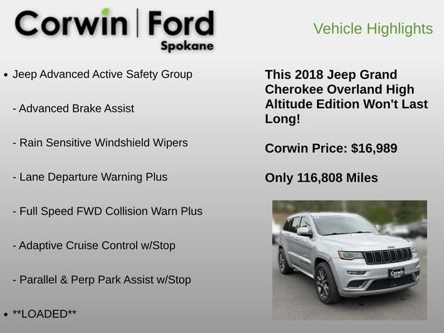 Used 2018 Jeep Grand Cherokee High Altitude AWD/4WD image 6