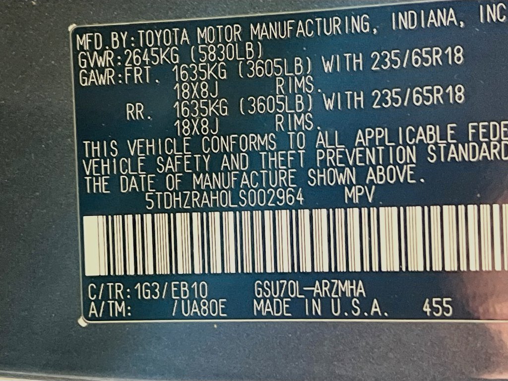 Certified 2020 Toyota Highlander XLE FWD image 33
