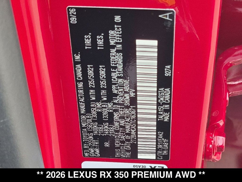 New 2026 Lexus RX 350 Premium w/ Convenience Package AWD/4WD image 18