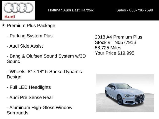 Used 2018 Audi A4 2.0T Premium Plus w/ Premium Plus Package AWD/4WD image 18
