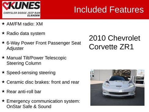 Used 2010 Chevrolet Corvette ZR1 w/ Preferred Equipment Group RWD image 4