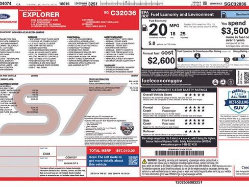 Certified 2025 Ford Explorer ST w/ Sun And Sound Package AWD/4WD image 37