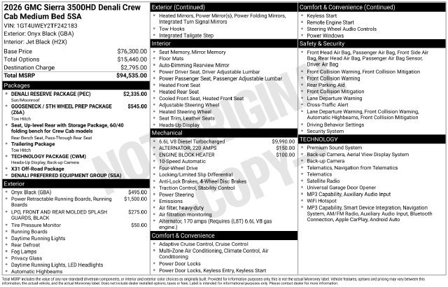 Certified 2026 GMC Sierra 3500 Denali w/ Denali Reserve Package AWD/4WD image 3