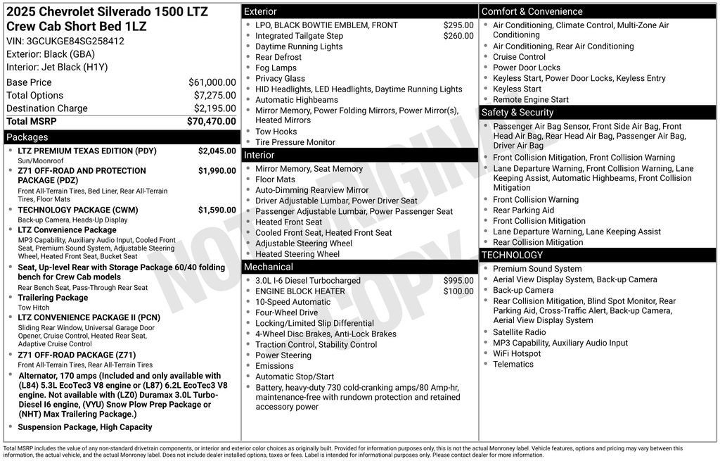 Used 2025 Chevrolet Silverado 1500 LTZ w/ LTZ Premium Texas Edition AWD/4WD image 6