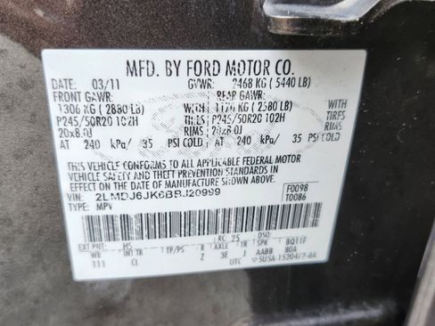 Used 2011 Lincoln MKX 2WD w/ 102A Rapid Spec Order Code image 17