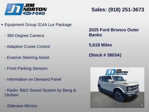 Used 2025 Ford Bronco Outer Banks AWD/4WD image 8