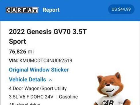 Used 2022 Genesis GV70 3.5T Sport w/ Sport Advanced Package AWD/4WD image 7
