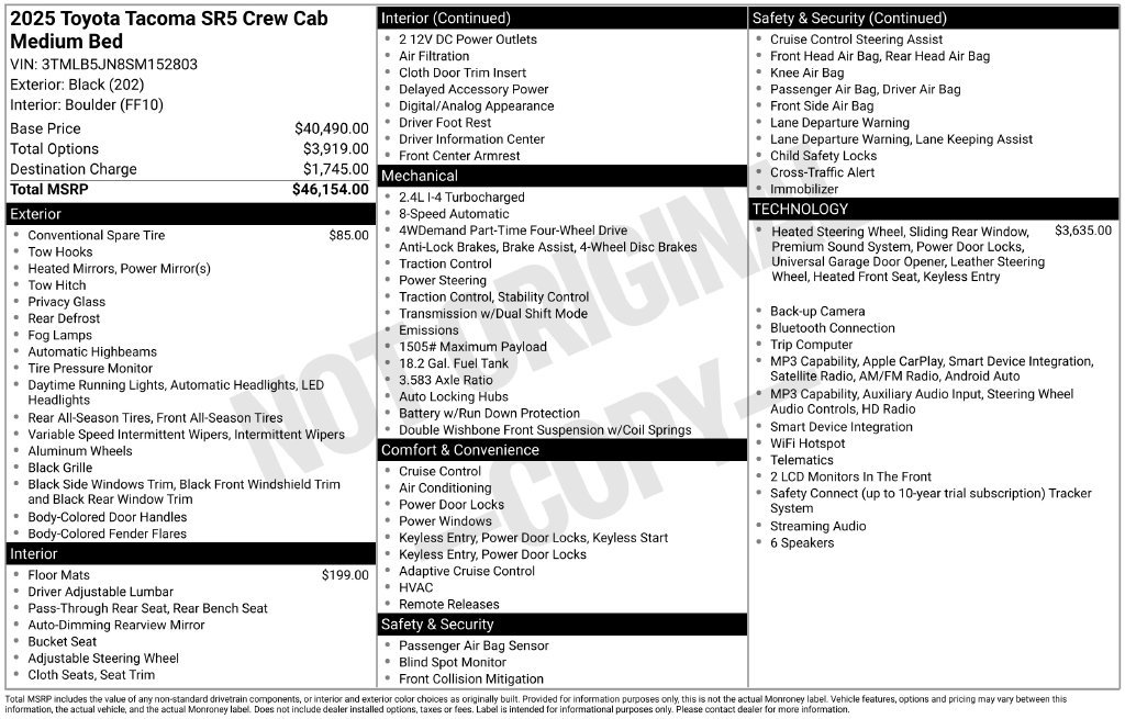 Used 2025 Toyota Tacoma SR5 AWD/4WD image 31