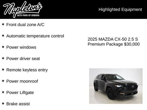 Used 2025 MAZDA CX-50 AWD 2.5 S w/ Premium Package image 15